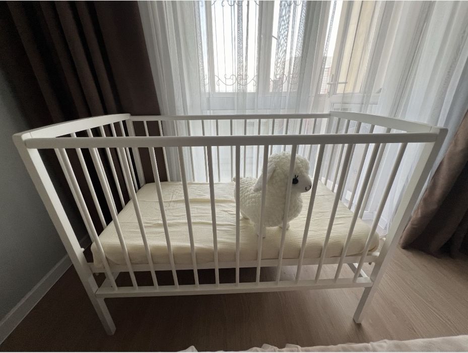 Детский манеж белый деревянный