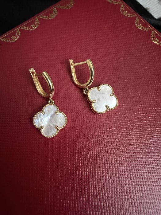 Серьги Ванклиф 4.17грамм 585 проба лимонное