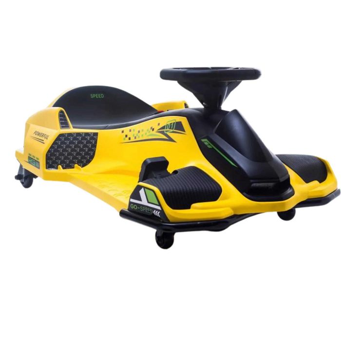 Kart electric Kinderauto BJSX2328 180W 24V cu CASCA, Genuchiere Yellow