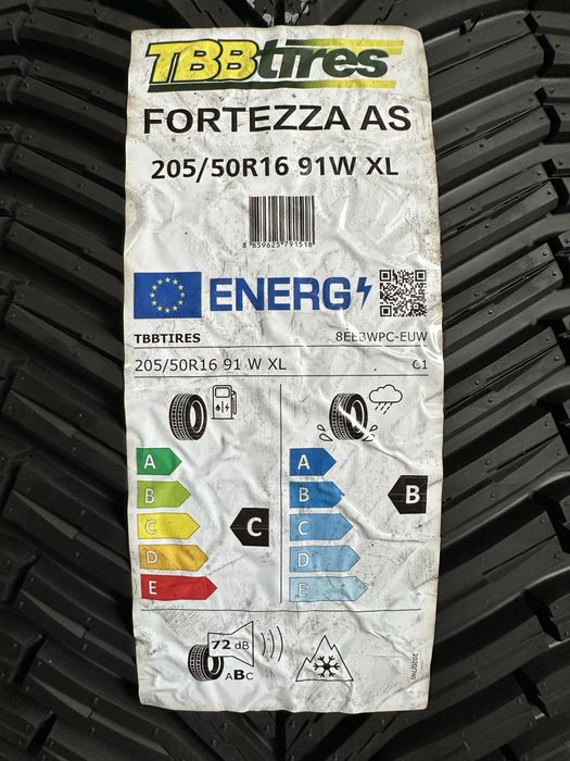 Нови всесезонни гуми TBB TIRES FORTEZZA AS 205/50R16 91W XL БОРД 2055016