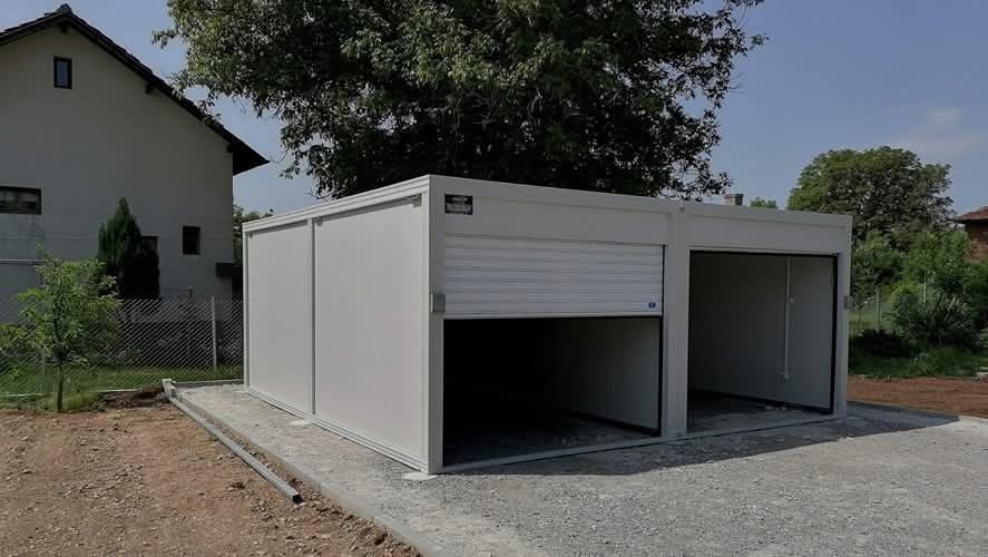 Garaj metalic 6 x 5 din panouri sandwich montaj rapid inclus