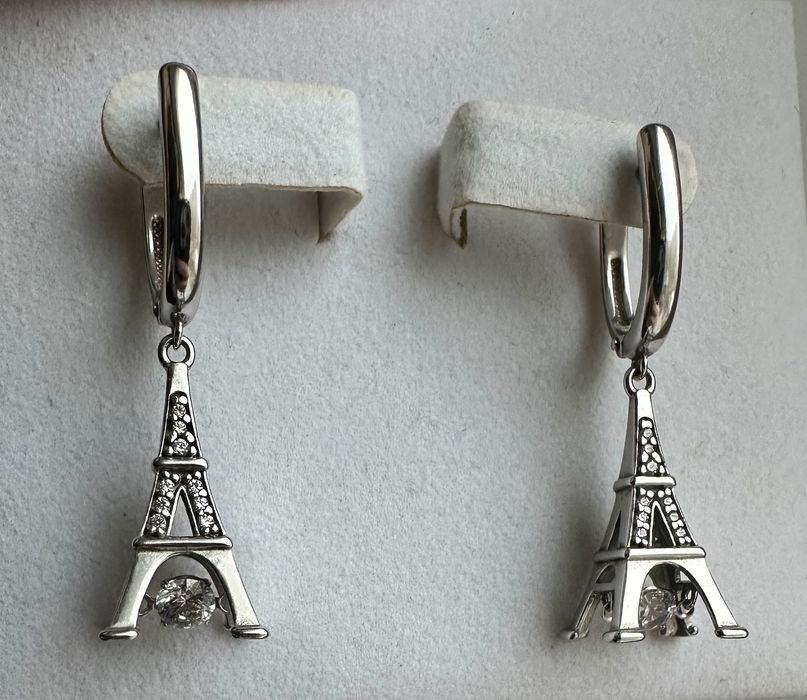 Серебряные серьги SOKOLOV «Эйфелева башня» (оригинал)