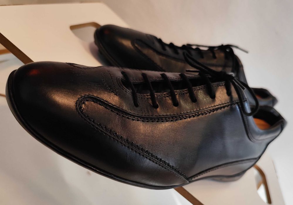 Pantofi sport casual de lux 42 42.5 TOD'S piele naturala superioara moale negru