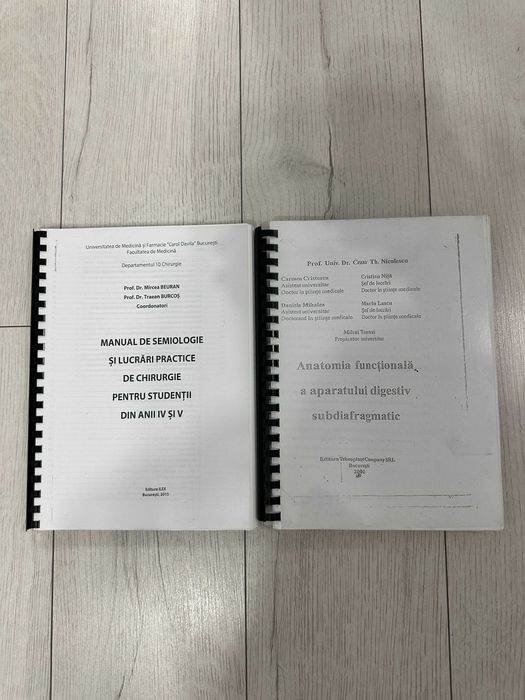 Carti, manuale, tratate si atlase pentru medicina generala - An 1-6