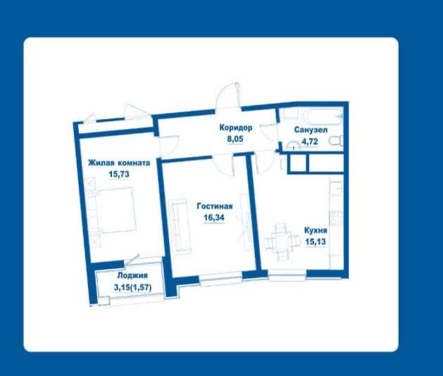 Квартира Ж/К Regnum Plaza 2/9/15 61,54 кв.м