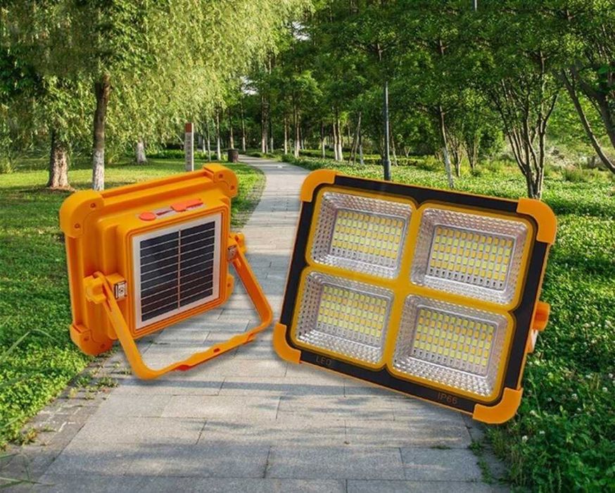 Соларен LED прожектор за външно осветление с USB зареждане