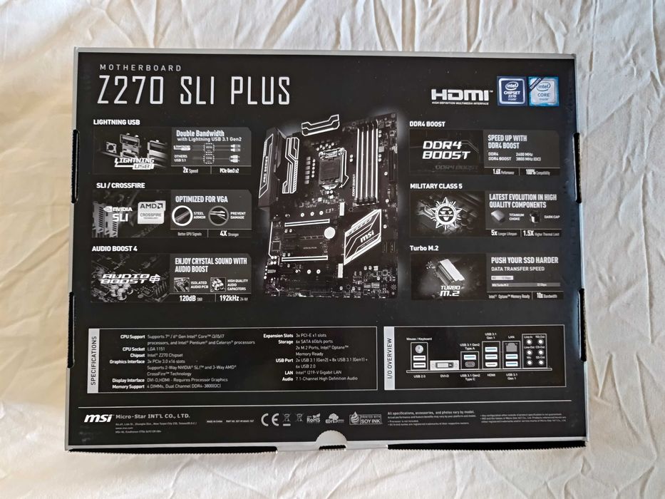 Нова дънна платка MSI | Motherboard MSI Z270 SLI PLUS socket LGA 1151