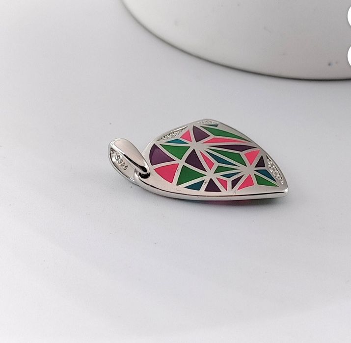 Комплект серебро эмаль с цепочкой