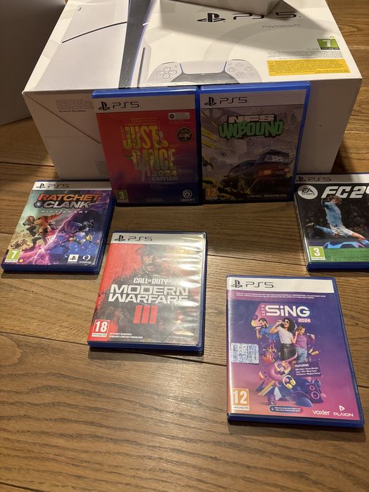 Playstation 5 с 6 игри и два контролера/ 1 TB