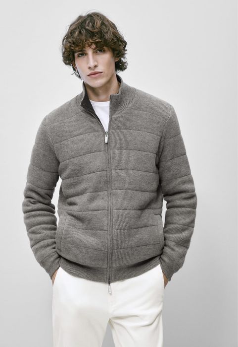 Cardigan matlasat Massimo Dutti, reversibil