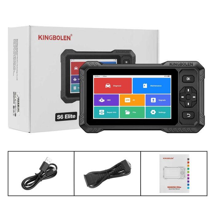 Tester auto KINGBOLEN S6 Elite 2025, tableta Android, diagnoza toate modulele, functii service 15+, AutoVIN 110+ marci, update gratuit pe viata