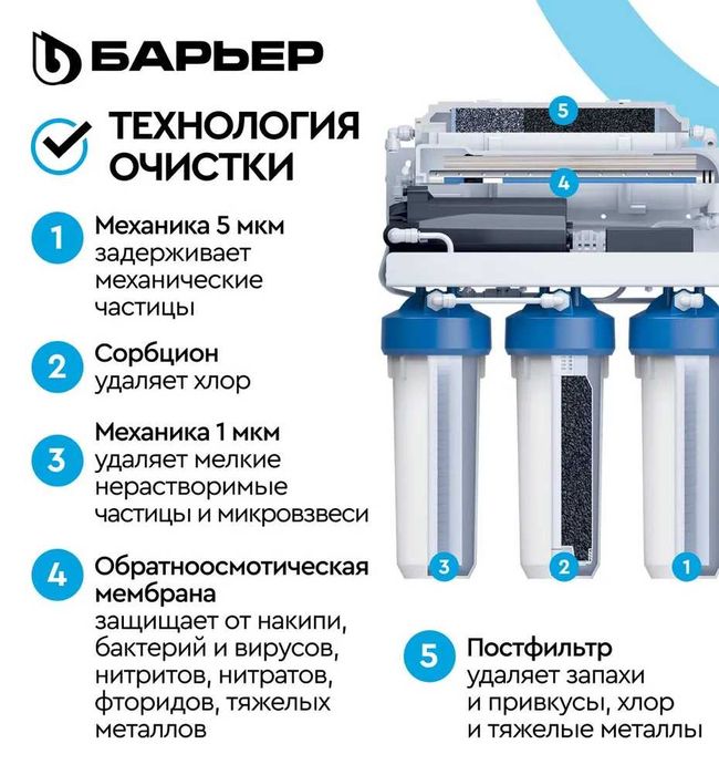 Фильтры для воды Барьер ПРОФИ Осмо Boost 100 с насосом