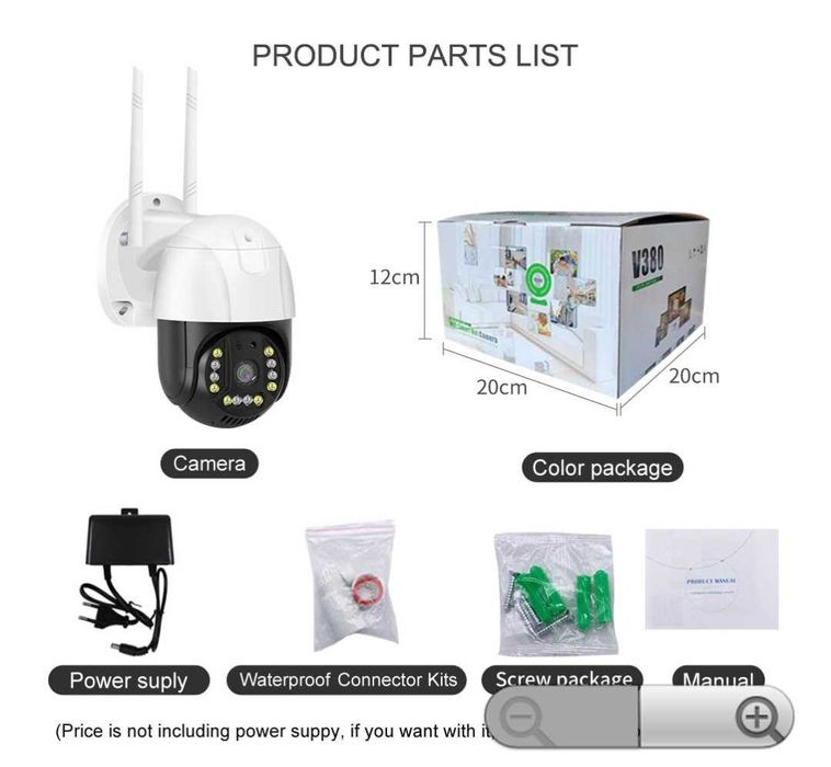 WiFi  Kamera скоростная купольная IP PTZ-нар-камера 4 Мп  авто- отслеж