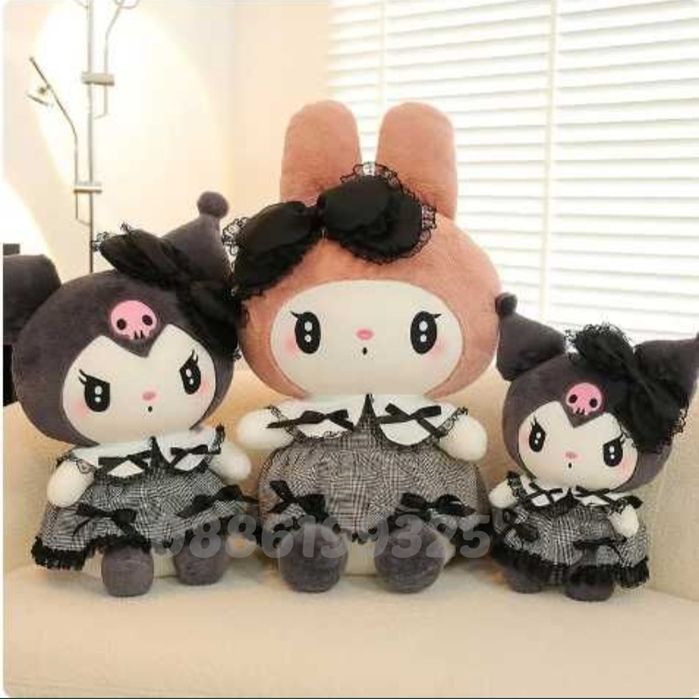 Плюшена играчка Sanrio Kuromi Kawaii Hello Kitty Melody, 50см