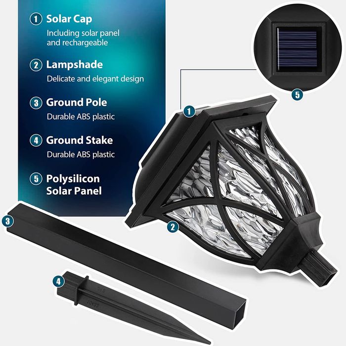 Соларни лампи за градина 45см 10 броя