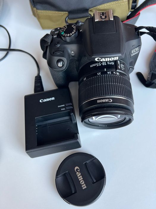 Canon EOS 1300D + обектив 18–55 mm | Отлично състояние