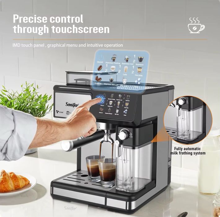 Кофемашина 3 в 1 Sonifer SF-3590! Espresso, Cappuccino, Latte