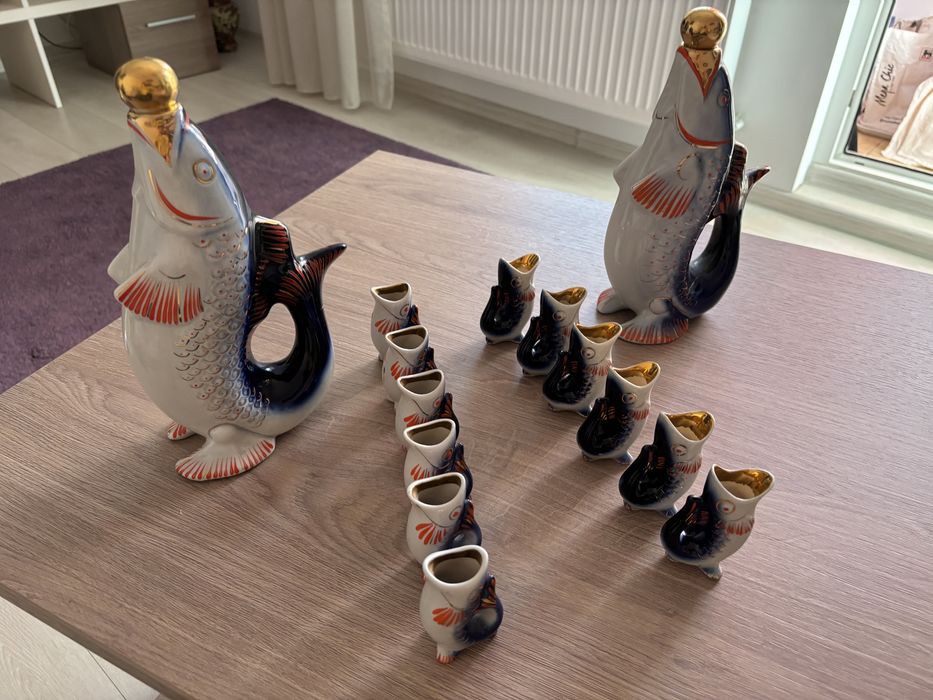 2 seturi serviciu cesti portelan forma pestisori