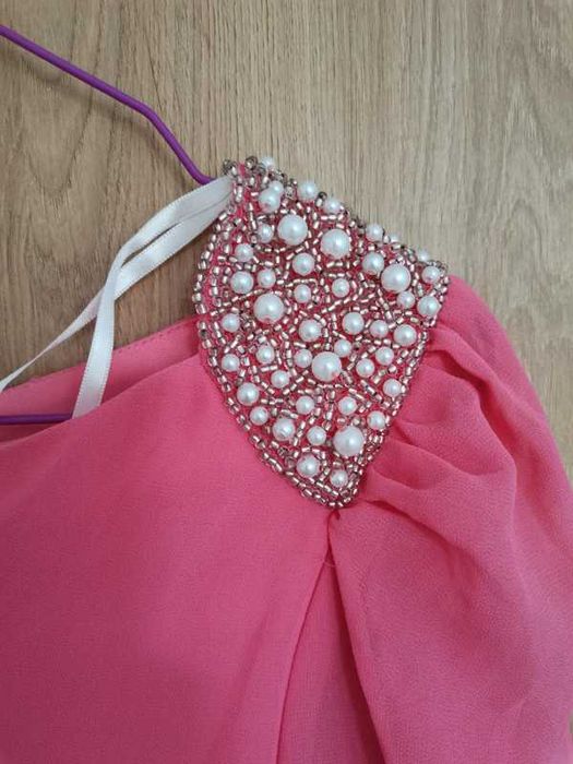 Rochie-bluza Elise Ryan, roz cu detaliu perle, M, noua cu eticheta