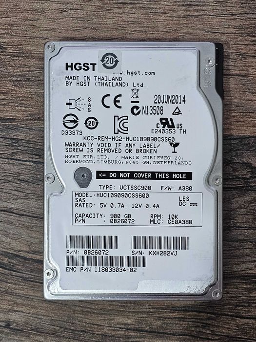 HDD SAS HGST Hitachi 900GB 10K 2.5” + Caddy + Interposer