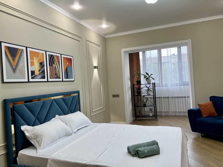 Посуточно/часы КРУТОЙ ВИП жк Сириус/Айтиева Жамбыла.Смарт тв.Реал фото