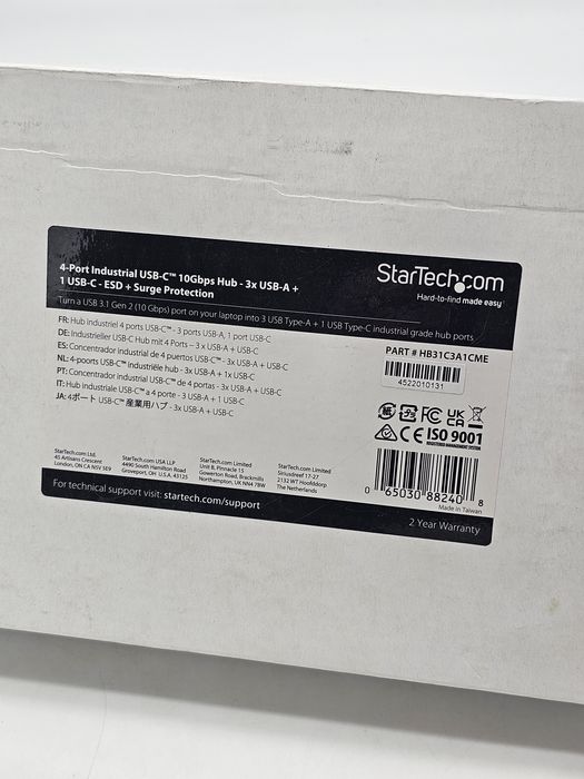 Hub industrial USB C metalic StarTech cu 4 porturi 10 Gbps HB31C3A1CME