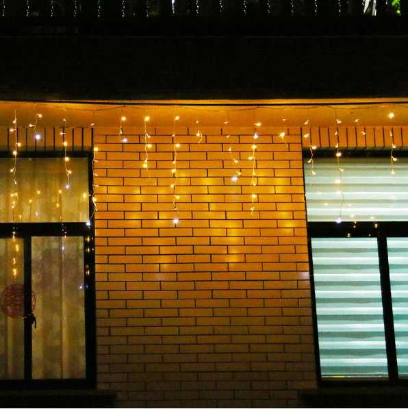 Лед Висулка топло бяла Постоянно светеща 168 лампи