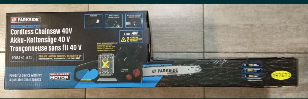 Parkside performance drujba electrica 40V ferastrau lant cu bateri 20V