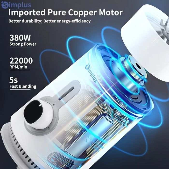 Многофункциональный кухонный комбайн Simplus 3-в-1 с двигателем 380Вт