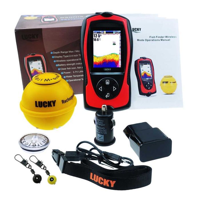 Безжичен сонар за риболов Lucky с цветен дисплей българско меню