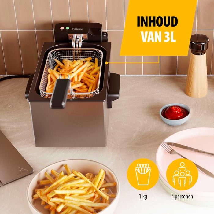 Фритюрник Tristar, 3л, 2000W, Cool Zone, неръждаема стомана, FR-9325