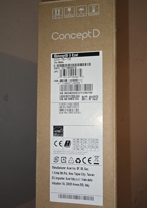 Ultrabook Acer ConceptD 3 Ezel i7 15.6" 16GB 1TB SSD GTX1650 4GB