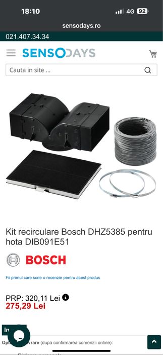 Kit recirculare hote BOSCH DHZ5385