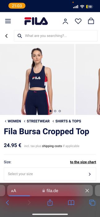 Fila Bursa cropped top marimea S