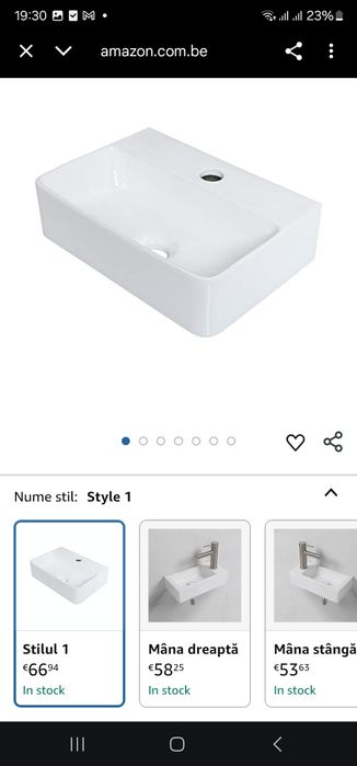 Lavoar dreptunghiular din ceramică Ibergrif M41101, alb, pentru baie ș