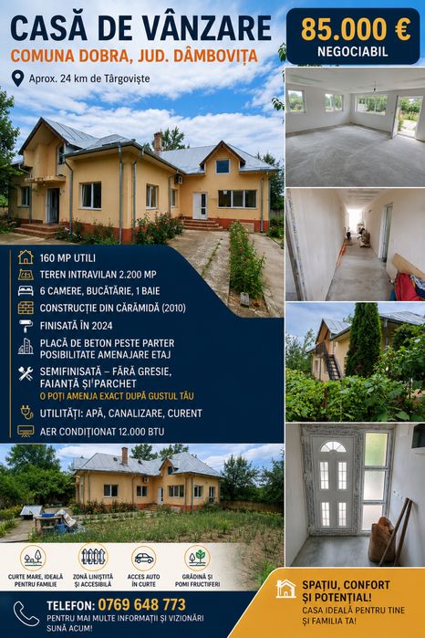 Casă spațioasă de vânzare Dobra, Targoviste – ideală pentru familie