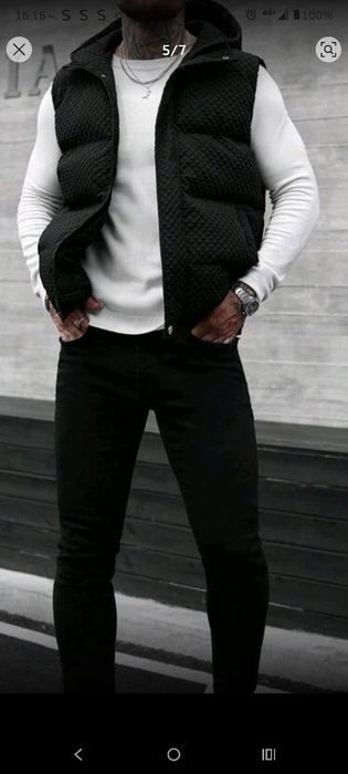 Мъжки нов елек , черен