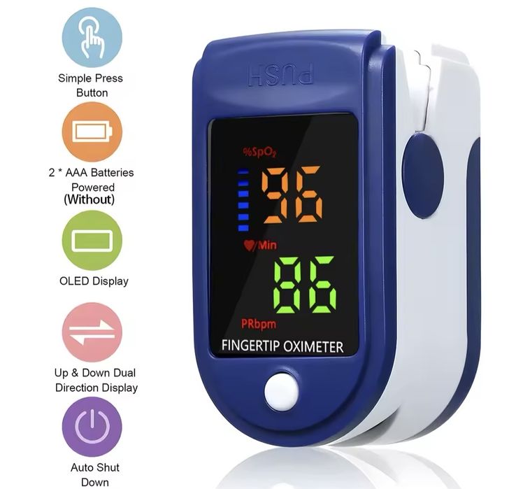 9 лв. нов пулсов оксиметър за измерване на пулса и кислорода в кръвта
