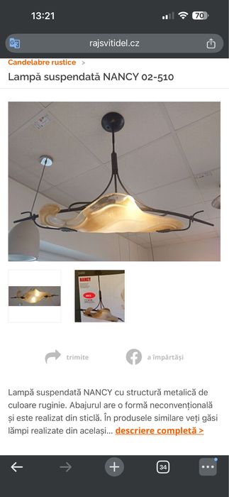 Lustra, lampa Nancy