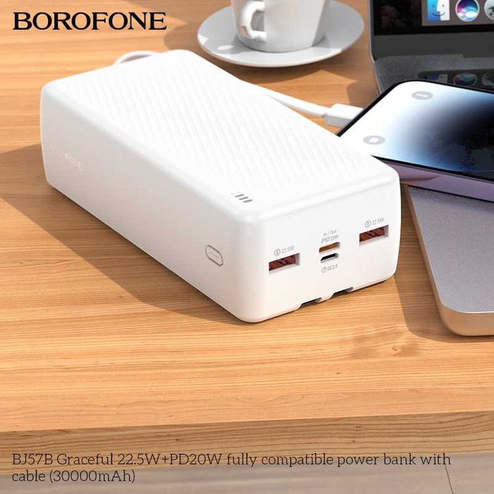 Borofone BJ57B Power Bank 30000mAh 22.5W+PD20W QC3.0 fr iPhone 16