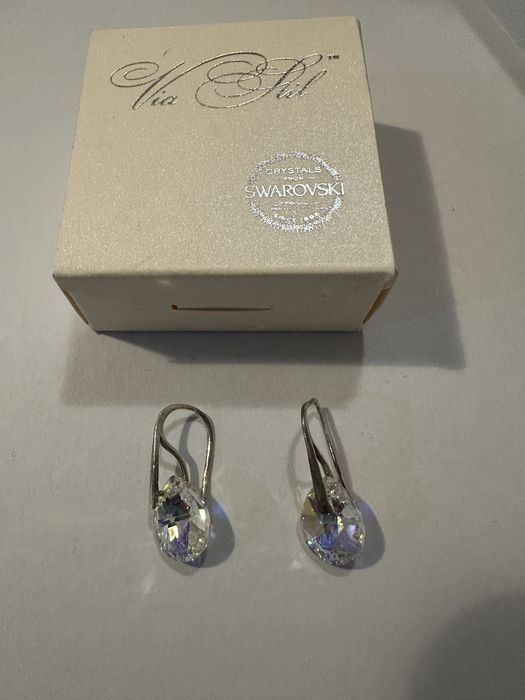 Сребърни обеци Ag 925 с кристали Swarovski