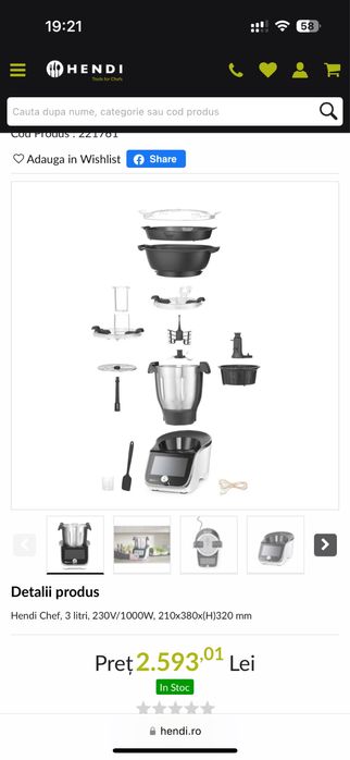 Robot Hendichef ,retete programate