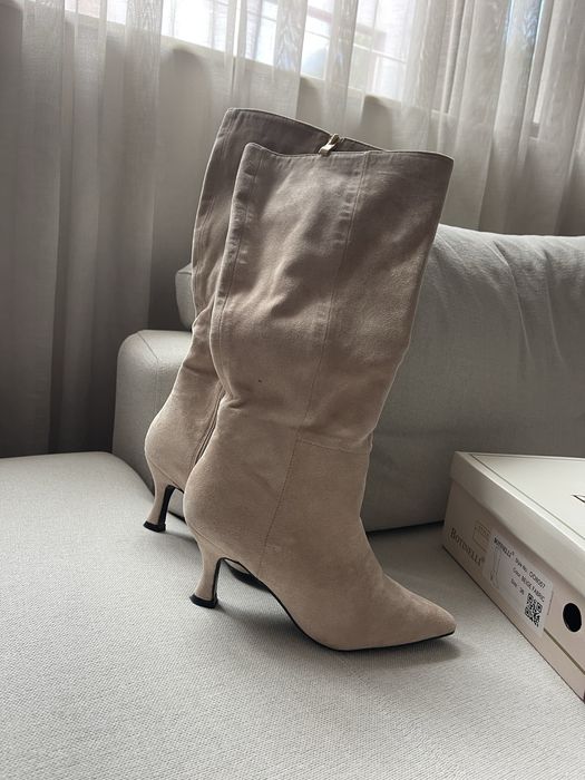 Ботуши велур в бежаво