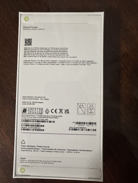 Vand Iphone 17 pro max