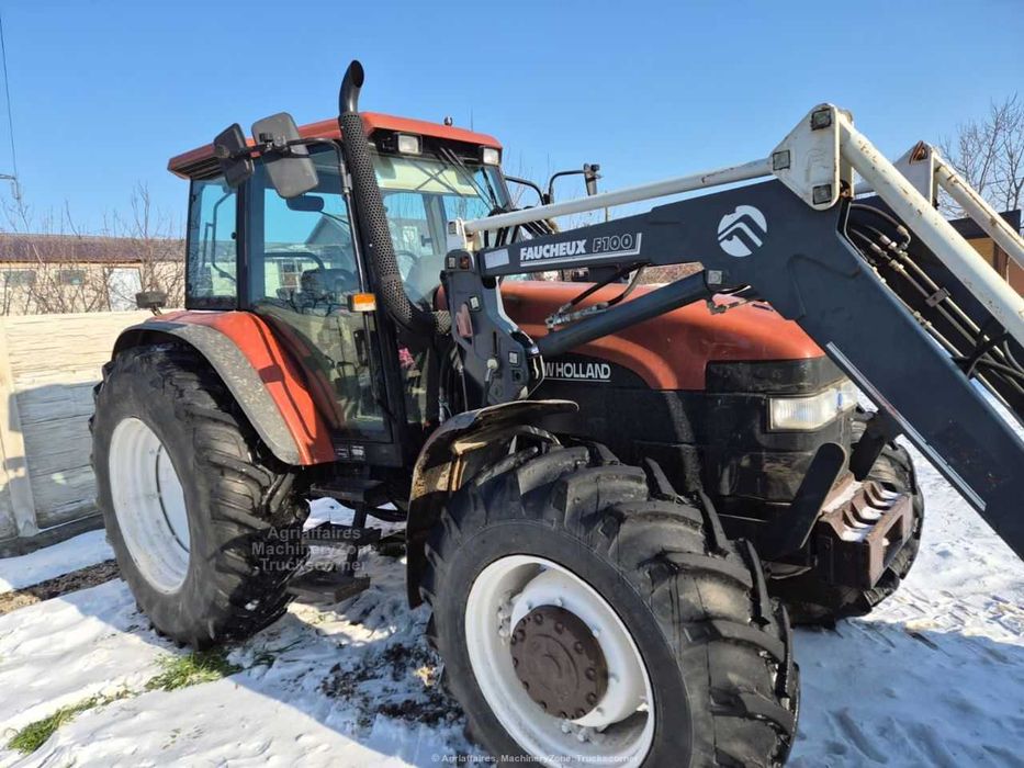 New Holland M135dt, AC, an 2000, incarcator frontal Faucheus cu 2 cupe