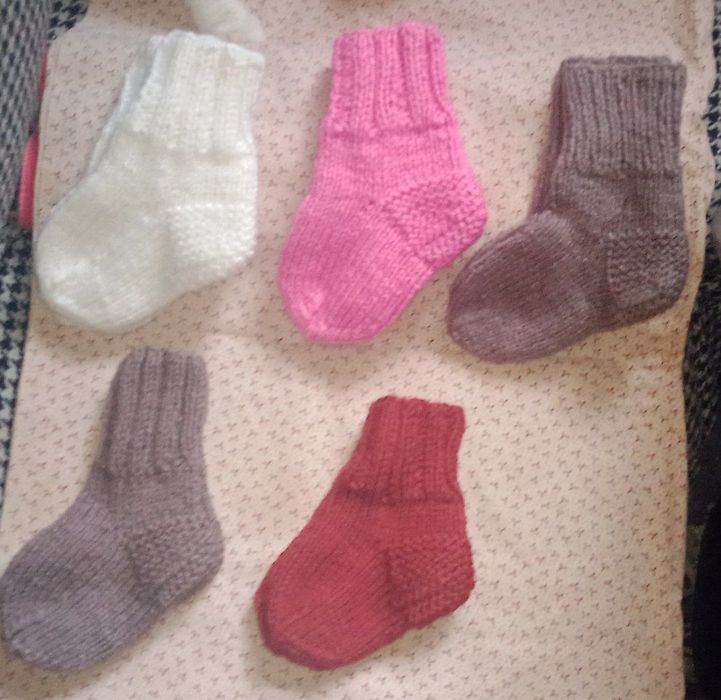 Детские теплые вязаные носочки