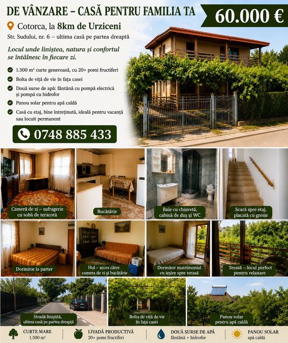 CASA CARE ITI OFERA LINISTEA pe care ai căutat-o! – 60.000 EURO