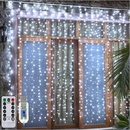Магически светеща коледна завеса 3х3 метра с дистанционно управление