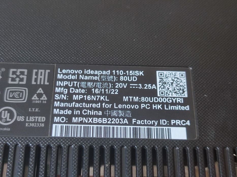 Carcasa Completa + Balamale - Lenovo Ideapad 110-15ISK