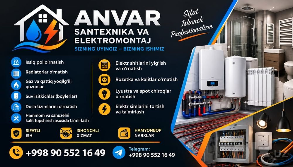 Santexnik ektrik xizmati